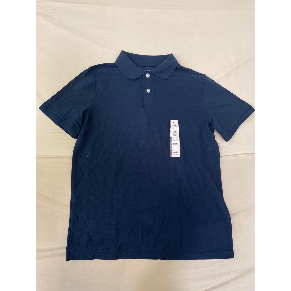 Cat & Jack Boys Navy Blue Short Sleeve Polo Shirt XL 14 NWT
